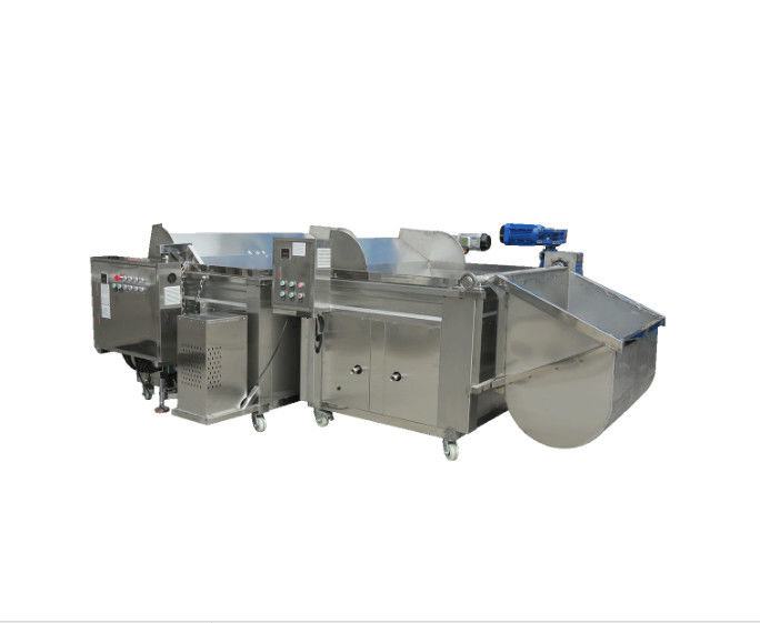 Máquina de fritura automática de aquecimento elétrico com carga e descarga automática para carne de porco, carne, amendoim