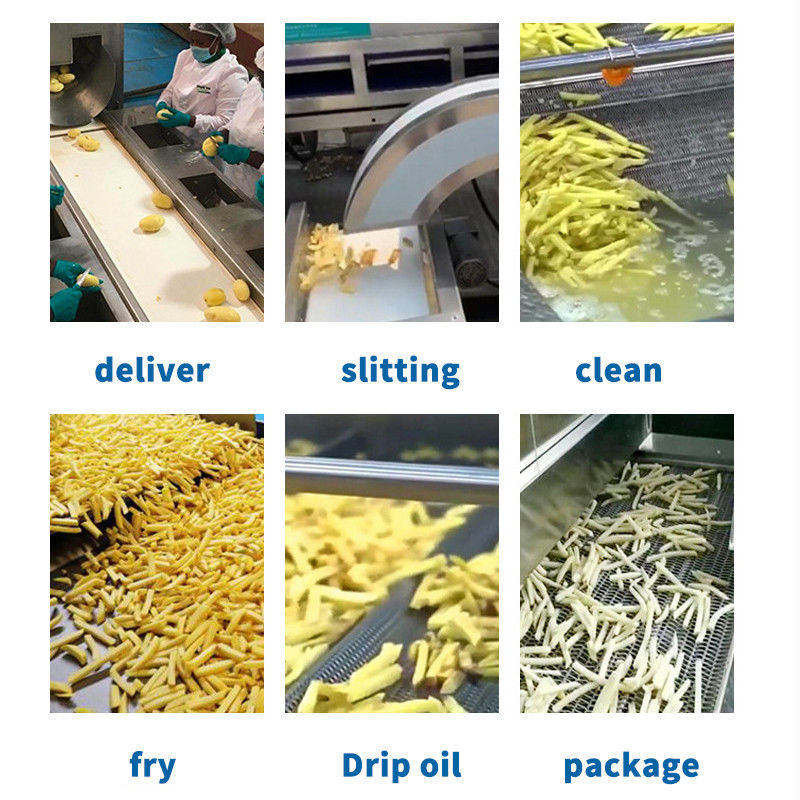 Linha de produção de batatas fritas totalmente automática personalizada Máquina de fazer batatas fritas