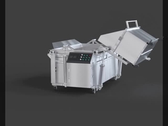 Descarga automática e máquina de fritar de carregamento automático